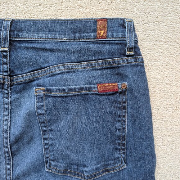 7 For All Mankind High Waist Josefina Straight Leg Stretch Jeans Women's 31 x 27 - Picture 2 of 13
